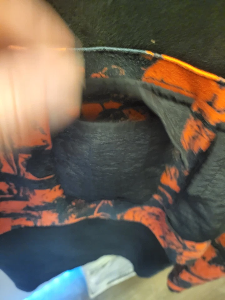 RARO OOAK ASOS Diseñador Naranja Camuflaje Manga Larga Bosque Top Con Bolsillos Foto 3 de 4