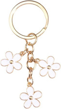 1 4 Pcs Flowers Charms Enameled Keychain Cute Flowers Chain Tassel Keyring Gifts
