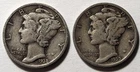 1938-S & 1939-S Mercury Silver Dimes (2 Coins)