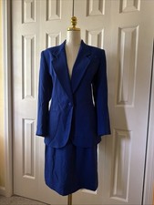 Le Suit Skirt Blazer 10 Blue Lined Career Business Pencil Skirt Professional