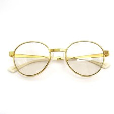 GUCCI Sunglasses GG0872S Made in Japan 001 Gold White Round Boston