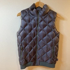 Patagonia Women Size Medium Vest Blue Gray Quilted Puffer Jacket Prow Bomber