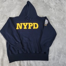 New York Police Dept Sweatshirt Mens Small Blue Hoodie Pullover NYPD Athleisure