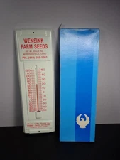WENSINK FARM SEEDS THERMOMETER MONROEVILLE OHIO OH OATS WHEAT SOYBEANS SEED CORN