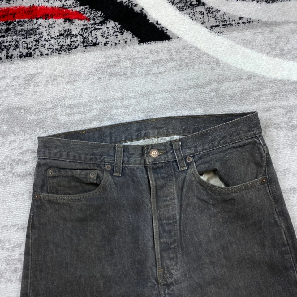 VTG Levis 501XX 0658 Pant 32 Black Jeans Denim Batwing Tab Buttonfly 32x30 80s - Image 4 of 4