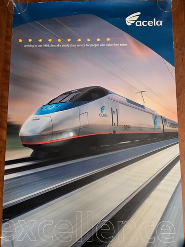 Amtrak Acela promotional station poster 36x24