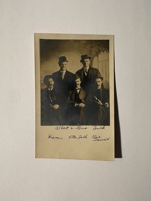 Antique RPPC Identified Men Portrait Albert Gus & Otto Falk Kramer Group Photo