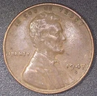 1947 S Lincoln Wheat Cent Penny 1C BN Copper Circulated San Francisco Mint