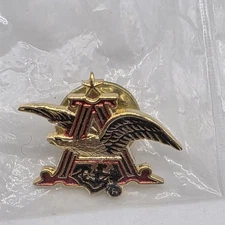Vintage Anheuser Busch Budweiser Beer Eagle A Logo Lapel Hat Pin NOS