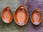 3 Eva Zeisel Town And Country Rust Platters relish dish  Red Wing Pottery