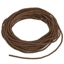 11 Yards Soft Twisted Rope Trim, 3mm Coffee Polyester Cord for DIY Craft