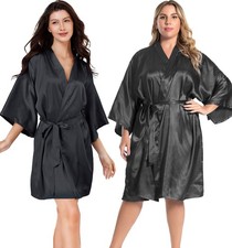 EPLAZA Women Silky Satin Robe Wedding Bridal Party Bride Bridesmaid Robes Kim...