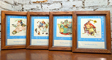 Beau Brummel Ad Norman Rockwell 4 Seasons Print Set Of 4 Handcrafted Oak Frame