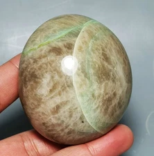 Amazing Orbicular Green Moonstone Rock Crystal Palm Reiki Healing
