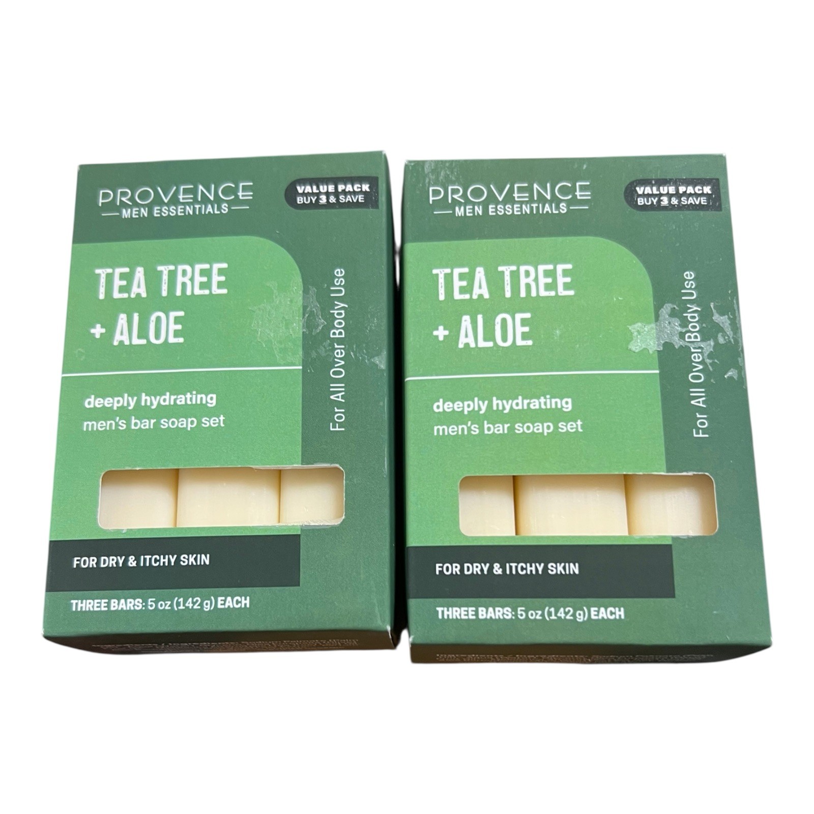 Provence Men Essentials Tea Tree + Aloe Bar Soap 3 Pack 5 Oz Each Deep Hydrating