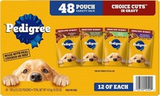 Pedigree Choice Cuts in Gravy Adult Soft Wet Dog Food 48-Count Variety Pack, 3.5