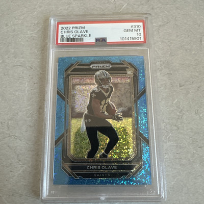 2022 Panini Prizm-Blue Sparkle Prizm Rookie #310 Chris Olave /96 🔥 saints Pop 7
