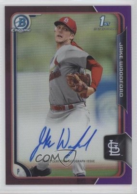 2015 Bowman Draft Chrome Pick Purple Refractor 71/250 Jake Woodford Auto 4n0