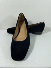 Crown Vintage TALZIE Black Suede Square Toe Flats 7 M NEVER WORN!
