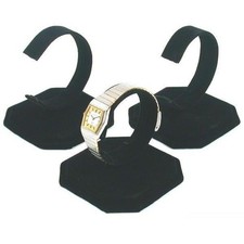 3 Black Velvet Watch Display Stands Jewelry Displays 3 1/4"
