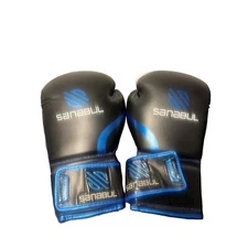 Sanabul Essential Gel Boxing Gloves Black & Blue 16oz. SKU 1989