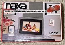 NAXA 7 Digital Photo Frame W/ Speakers USB/SD/MMC Inputs New Open Box