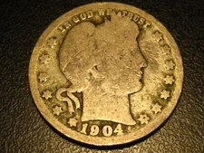 1904-O 90% Silver Barber Quarter BETTER DATE