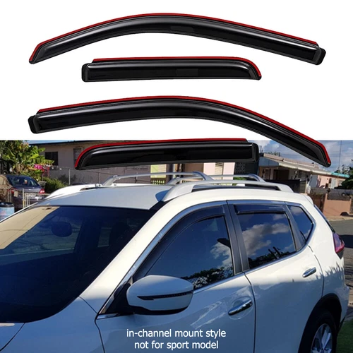 Side Window Visor Sun Vent Rain Guard Deflectors Fit Nissan Rogue 2014-2020