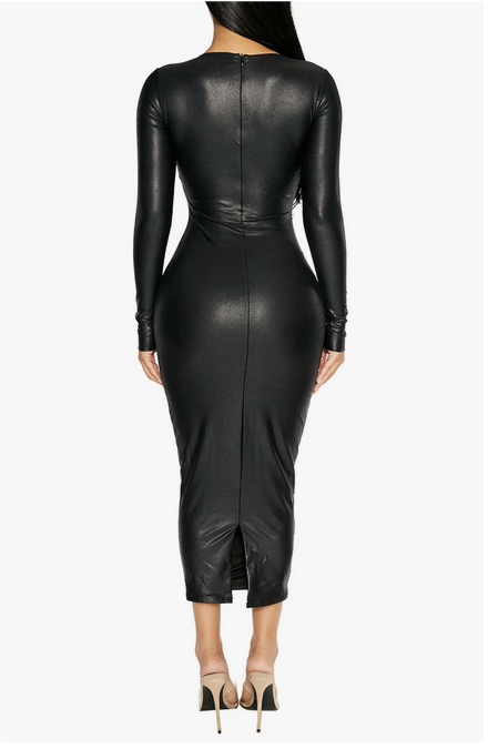 vegan leather bustier dress SIENNA Vegan Leather Bustier Dress (Burgundy) – ARISSA X main image 0