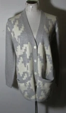 Angora VALERIE STEVENS Gray Angora Rabbit Hair Blend Cardigan Sweater Size PS