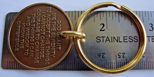 Alcoholics Anonymous AA 17 Year Bronze Keychain Medallion Token Coin Chip Sober - Picture 9 of 11