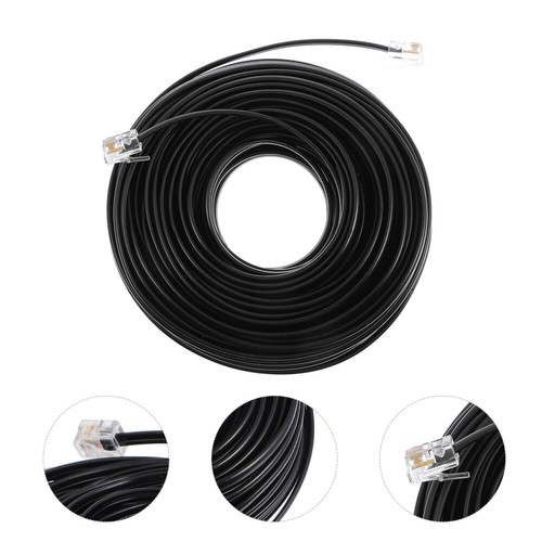 4-Core Telephone Cable Black Phone Cord Phone Extension Cord - Zdjęcie 9 z 12