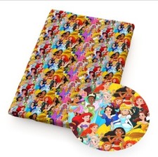 Princess FAUX LEATHER SHEET 8" X 12" 1210956 Cartoon Movie SMOOTH TEXTURE