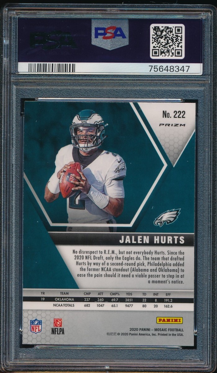 JALEN HURTS 2020 PANINI MOSAIC REACTIVE BLUE ROOKIE # 222 SP