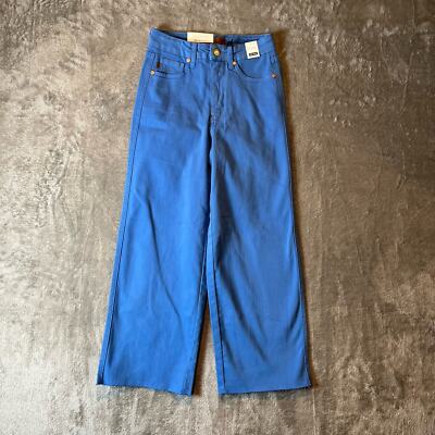 Judy Blue High Waist Tummy Control Wide Crop Pants Size 0 / 24 Sky Blue New