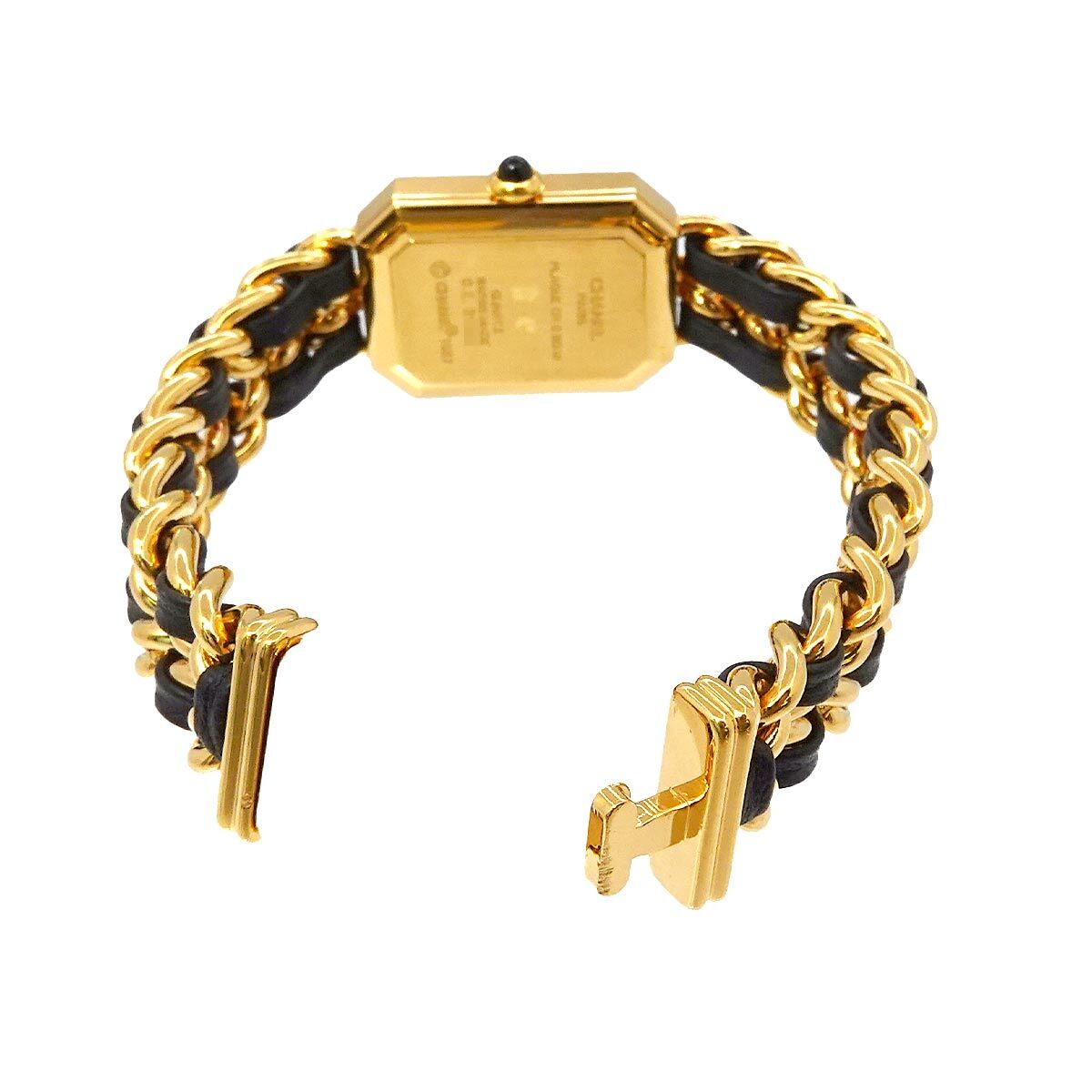 CHANEL Premiere Size L H0001 Vintage Quartz Black Dial