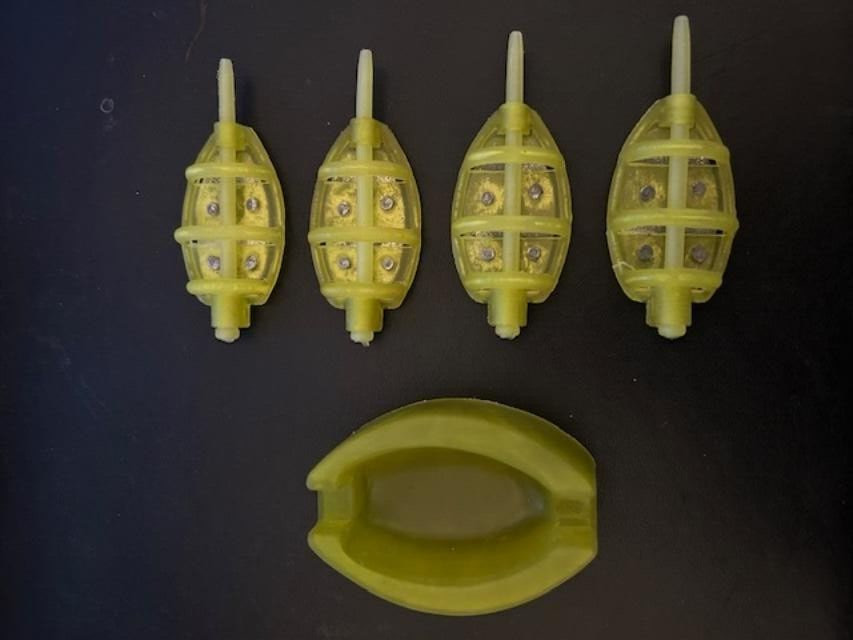 4 IN 1 INLINE METHOD FEEDERS + MOULD  2 x 20g 2 x 30g CARP FISHING TACKLE.