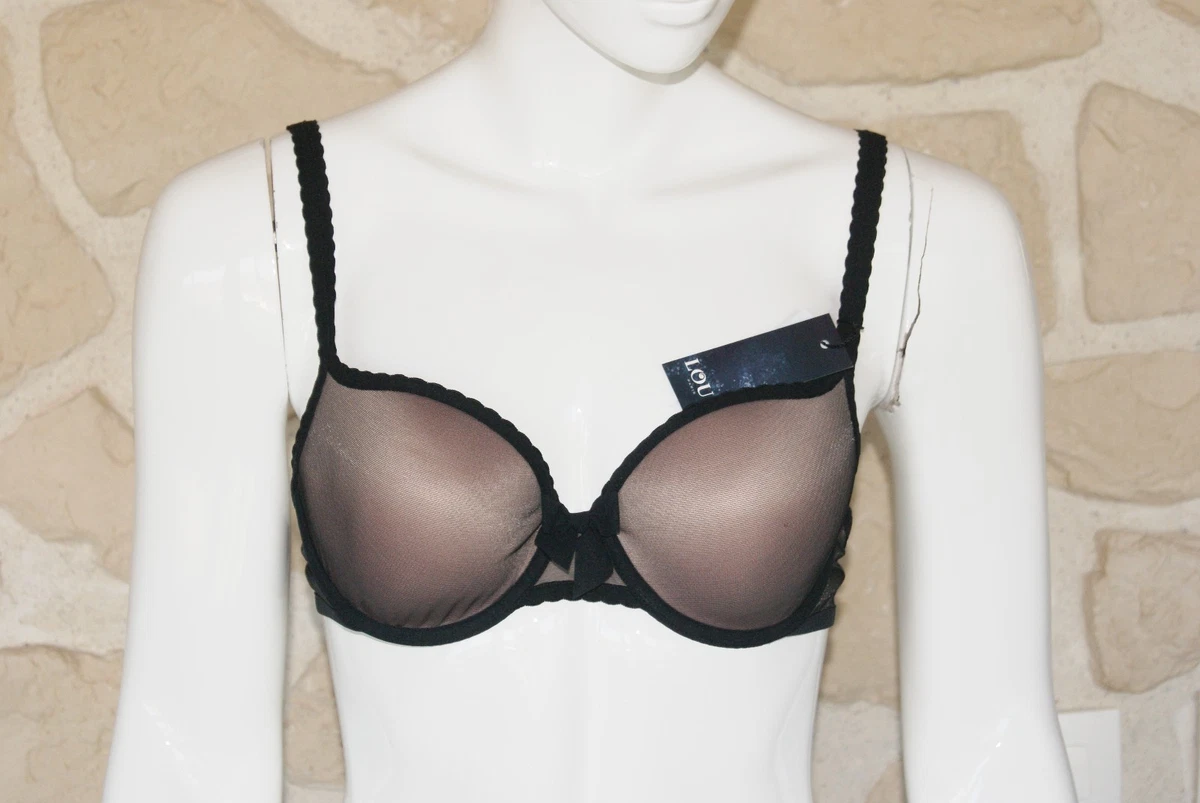 Soutien-gorge Coque LOU Ikebana - Taille 85E (70E EU), Noir, Neuf Avec étiquettes