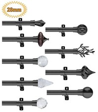 Swish Design Studio, Eyelet Curtain Pole, Graphite, 28mm Curtain pole set