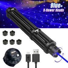 Watt Adjustable High Power Blue Burning Laser Pointer Visible Dot Torch Light