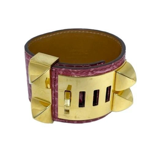 HERMÈS Bracciale Hermes Collier de Chien pelle oro rosa P inciso 102 5g larghezza 39mm