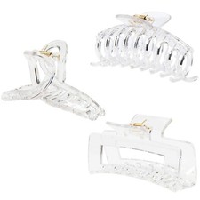 Clear Claw Clips for Thick/Fine/Thin Hair, Strong Holding Large Jaw Polycarbo...
