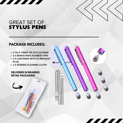 Touchpen 3 Stück Hybrid Stylus - Touchscreen Eingabestift mit austauschbarer ... - Bild 6 von 9