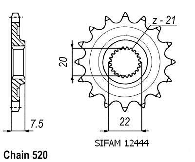 Pignon Crf 250 X/R 2004 - 125 Cr 2004 - 520 - 14 Dents - Similaire JTF1323 - Photo 1/1