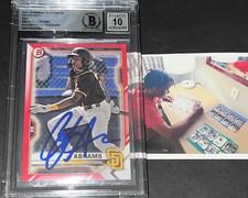 CJ Abrams Nationals Auto SIGNED 2021 BOWMAN Red BASE  BECKETT BAS