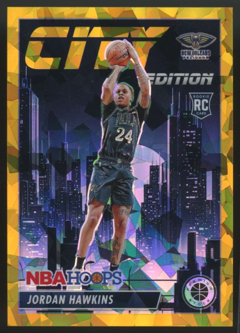 2023-24 Hoops Premium Stock Jordan Hawkins RC City Edition Gold Ice /10 #7