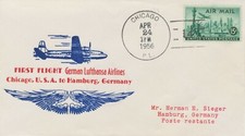 USA 1956, Erstflug Deutsche Lufthansa mit Superconstellation CHICAGO - HAMBURG