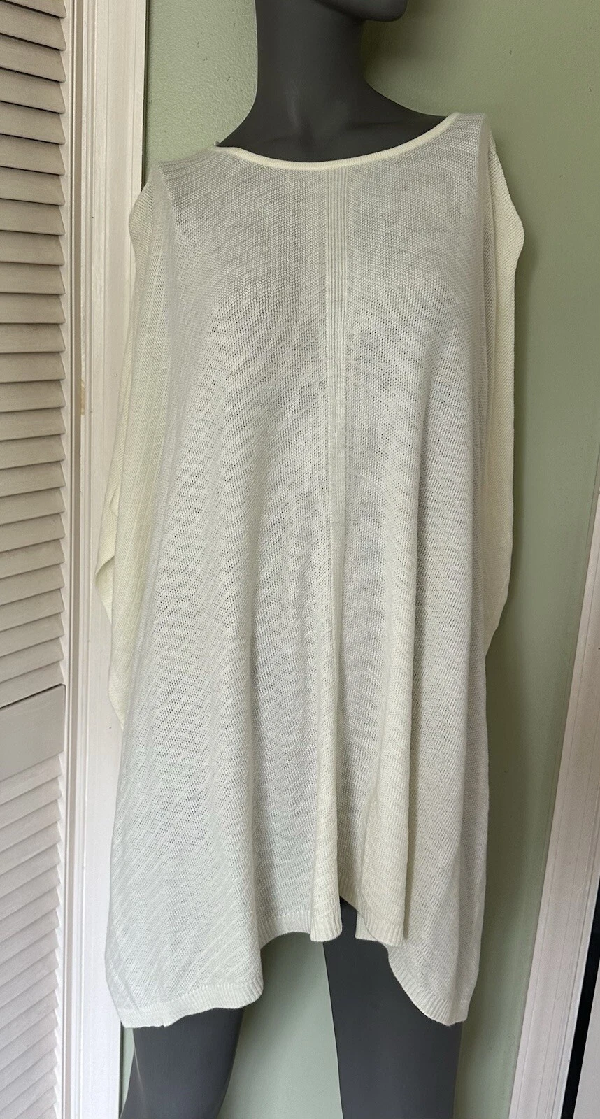 LOFT Top Womens M/L Cream Oversized Poncho Lagenloook Minimalist NWT