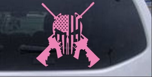 Punisher bandera americana cruzada AR15 armas coche camión ventana portátil calcomanía - Imagen 10 de 32