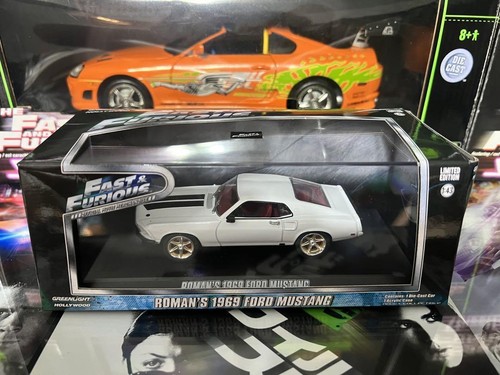 Green Light 1/43 FAST & FURIOUS ROMAN'S 1969 FORD MUSTANG wild speed Mini car - Afbeelding 1 van 4